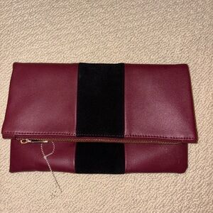 Elegant Burgundy and Black Clutch